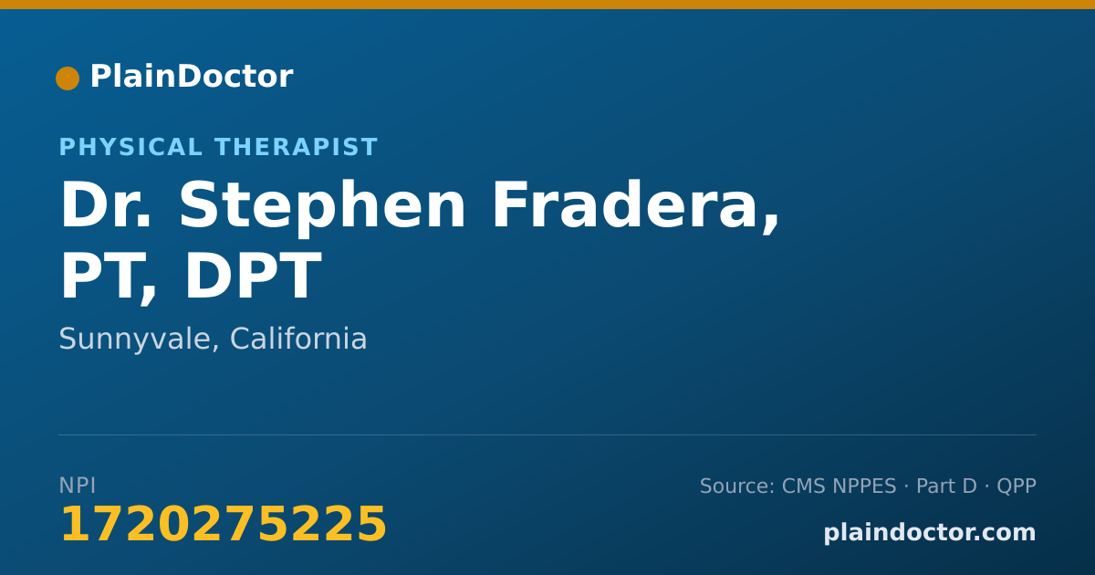 Shareable card for Stephen Fradera, PT, DPT - Physical Therapist, Sunnyvale, CA