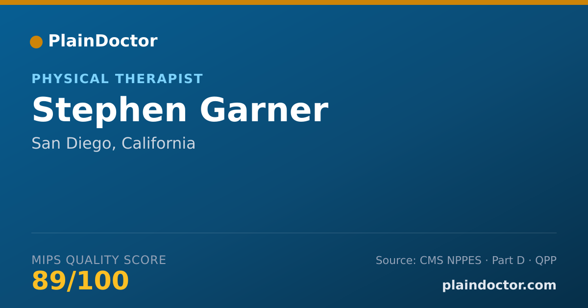 Shareable card for Stephen Garner - Physical Therapist, San Diego, CA
