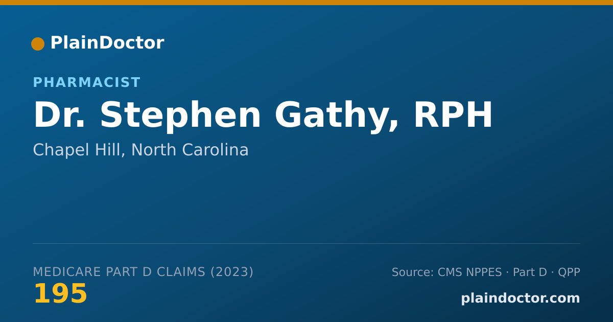 Shareable card for Stephen Gathy, RPH - Pharmacist, Chapel Hill, NC