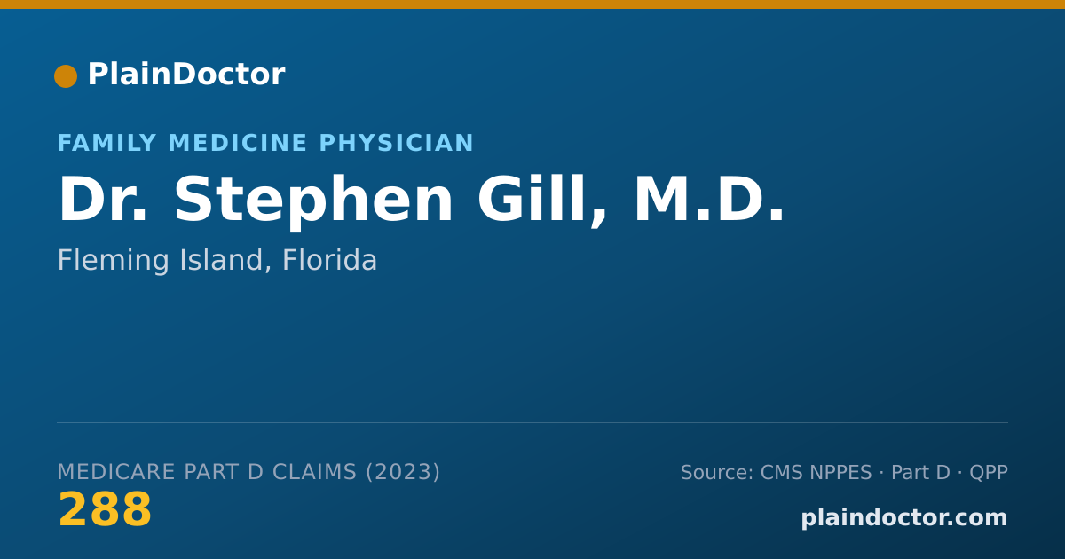 Shareable card for Stephen Gill, M.D. - Family Medicine Physician, Fleming Island, FL