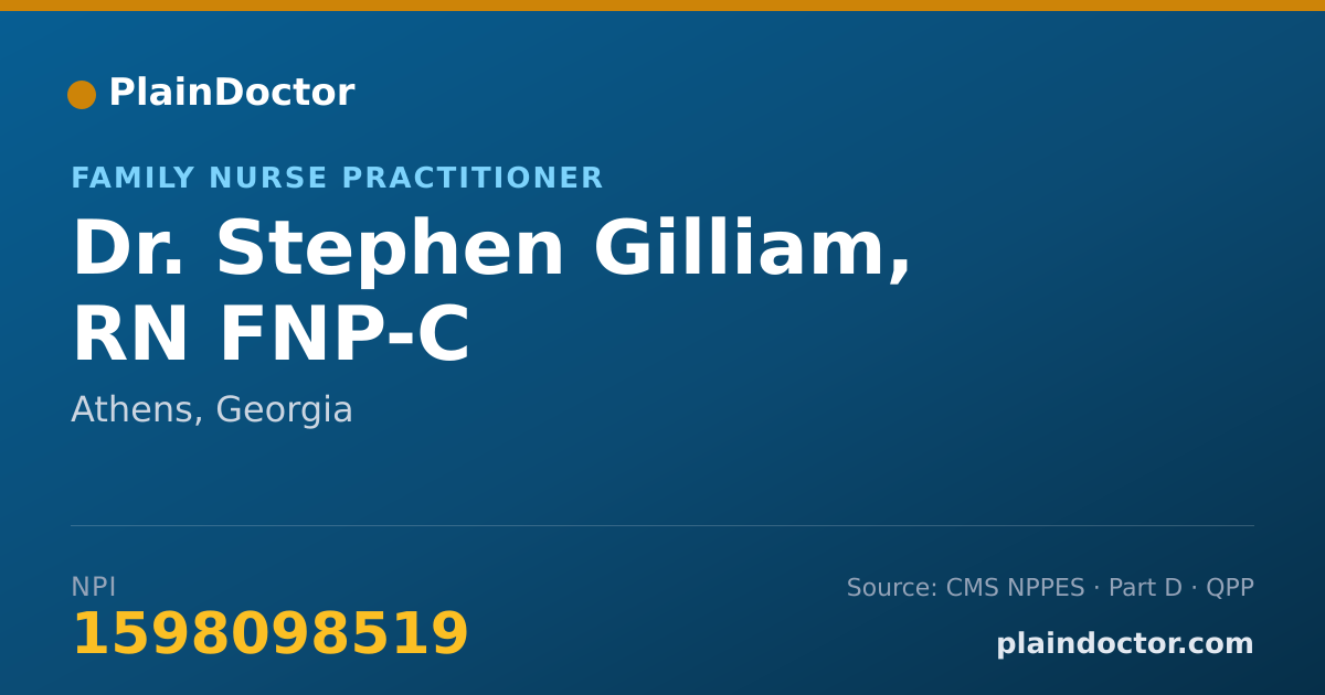 Shareable card for Stephen Gilliam, RN FNP-C - Family Nurse Practitioner, Athens, GA