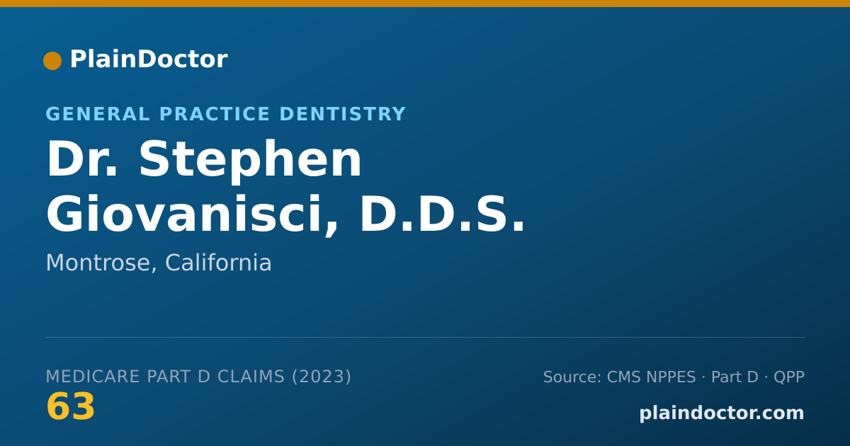 Shareable card for Stephen Giovanisci, D.D.S. - General Practice Dentistry, Montrose, CA