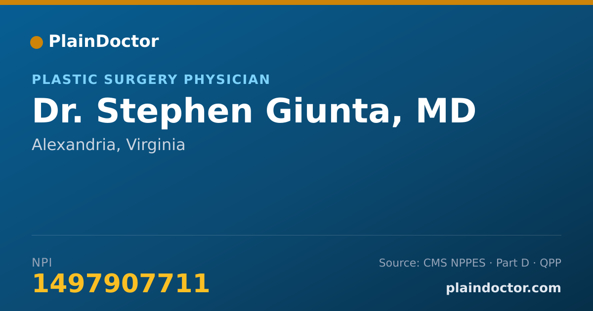 Shareable card for Stephen Giunta, MD - Plastic Surgery Physician, Alexandria, VA