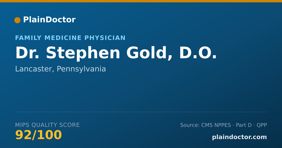 Shareable card for Stephen Gold, D.O. - Family Medicine Physician, Lancaster, PA