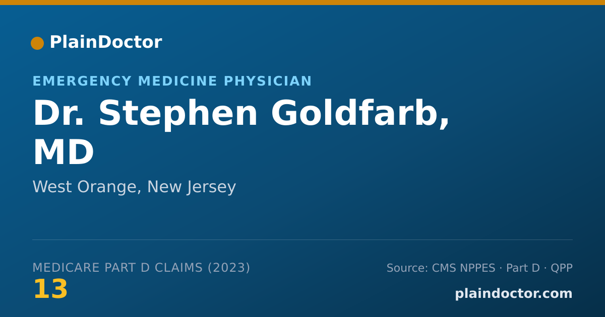 Shareable card for Stephen Goldfarb, MD - Emergency Medicine Physician, West Orange, NJ