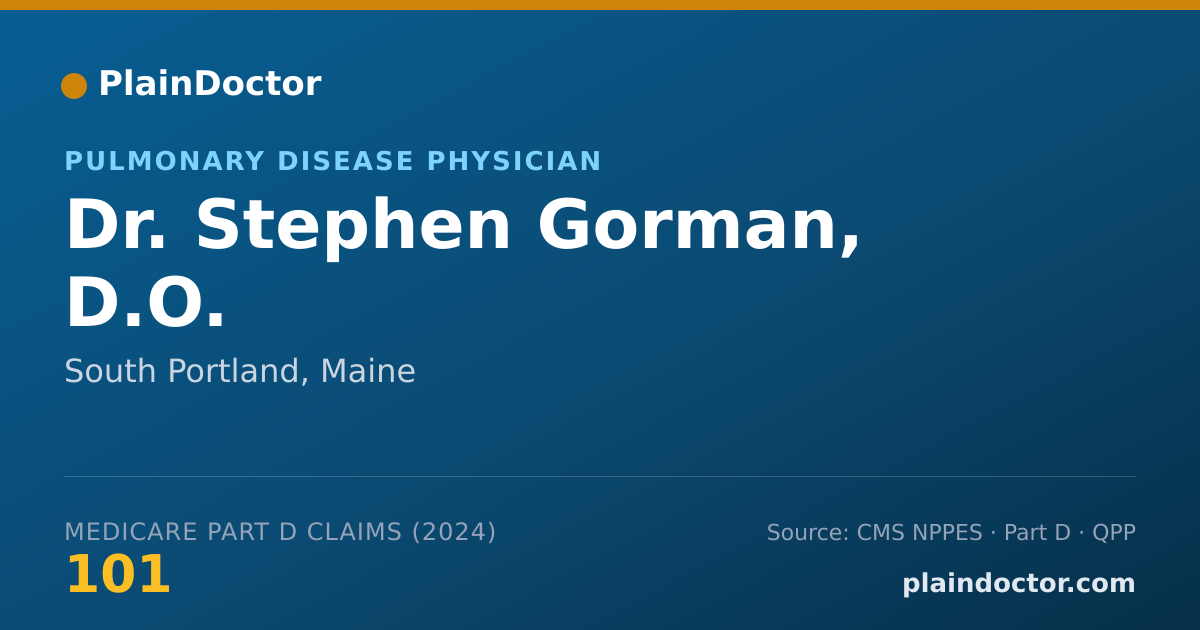 Shareable card for Stephen Gorman, D.O. - Pulmonary Disease Physician, South Portland, ME