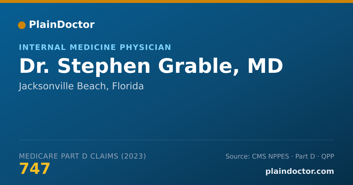 Shareable card for Stephen Grable, MD - Internal Medicine Physician, Jacksonville Beach, FL