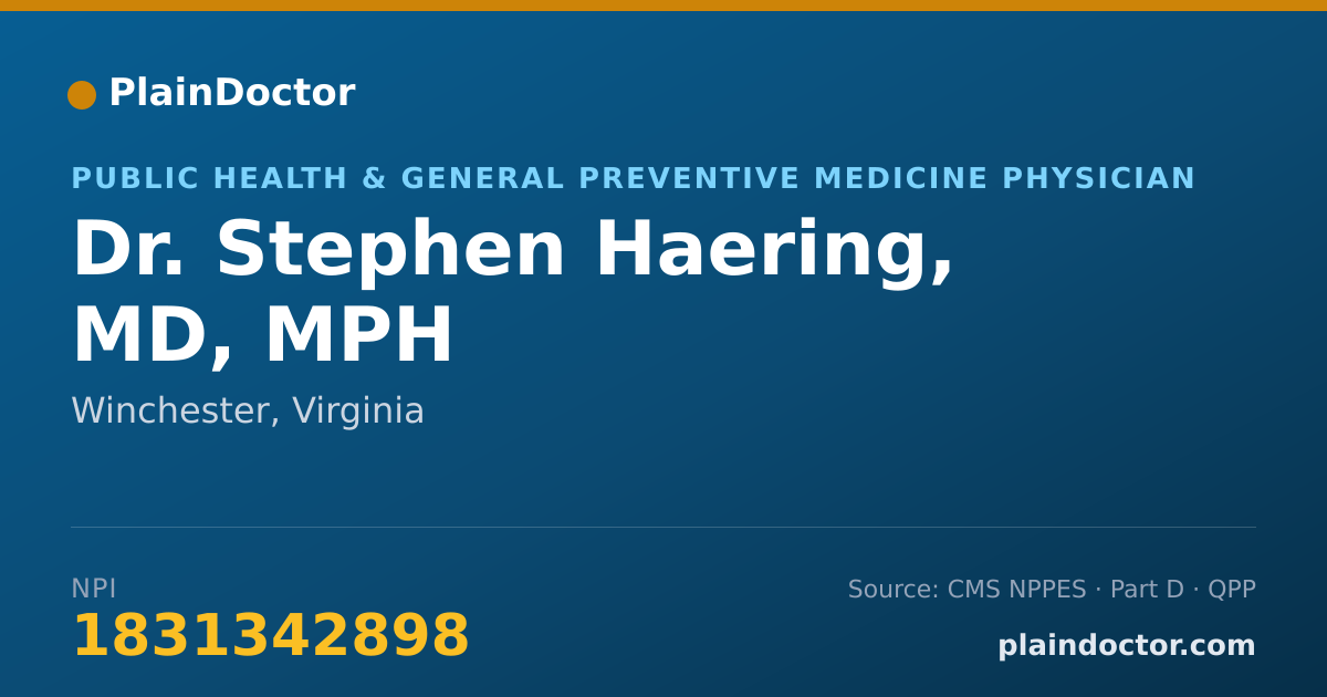 Shareable card for Stephen Haering, MD, MPH - Public Health & General Preventive Medicine Physician, Winchester, VA