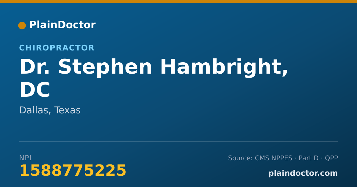 Shareable card for Stephen Hambright, DC - Chiropractor, Dallas, TX
