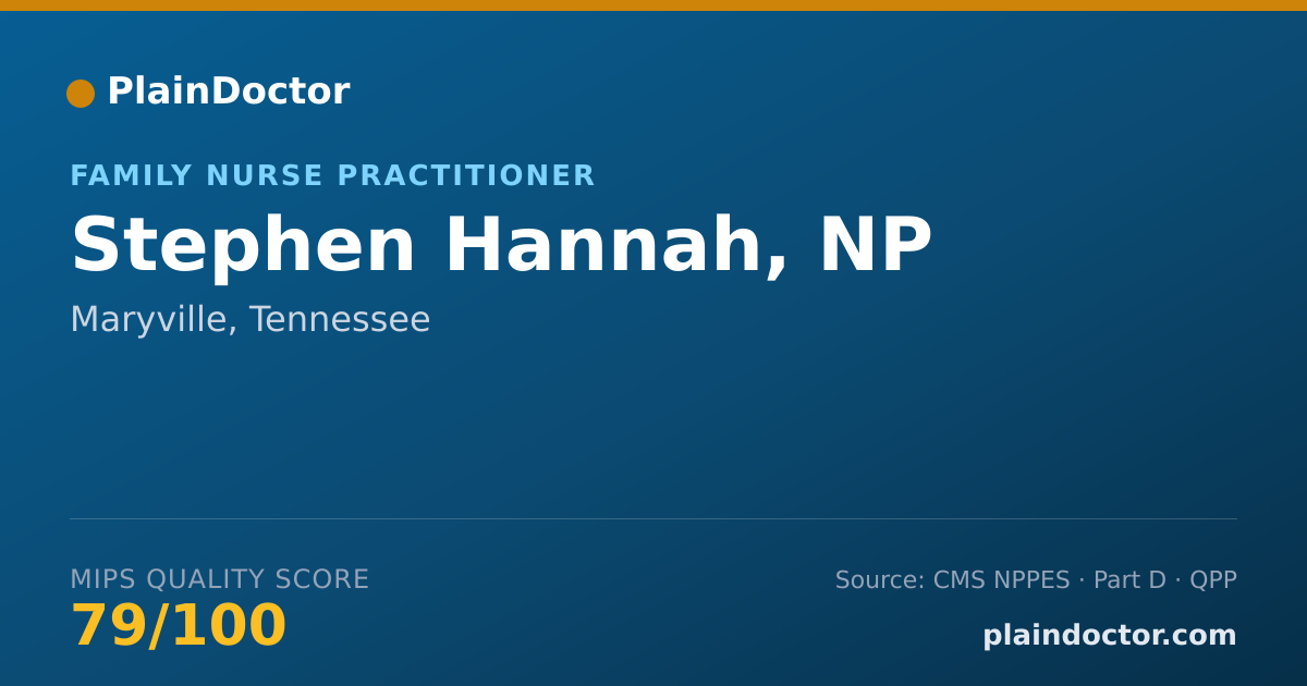 Shareable card for Stephen Hannah, NP - Family Nurse Practitioner, Maryville, TN