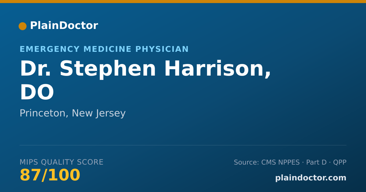 Shareable card for Stephen Harrison, DO - Emergency Medicine Physician, Princeton, NJ