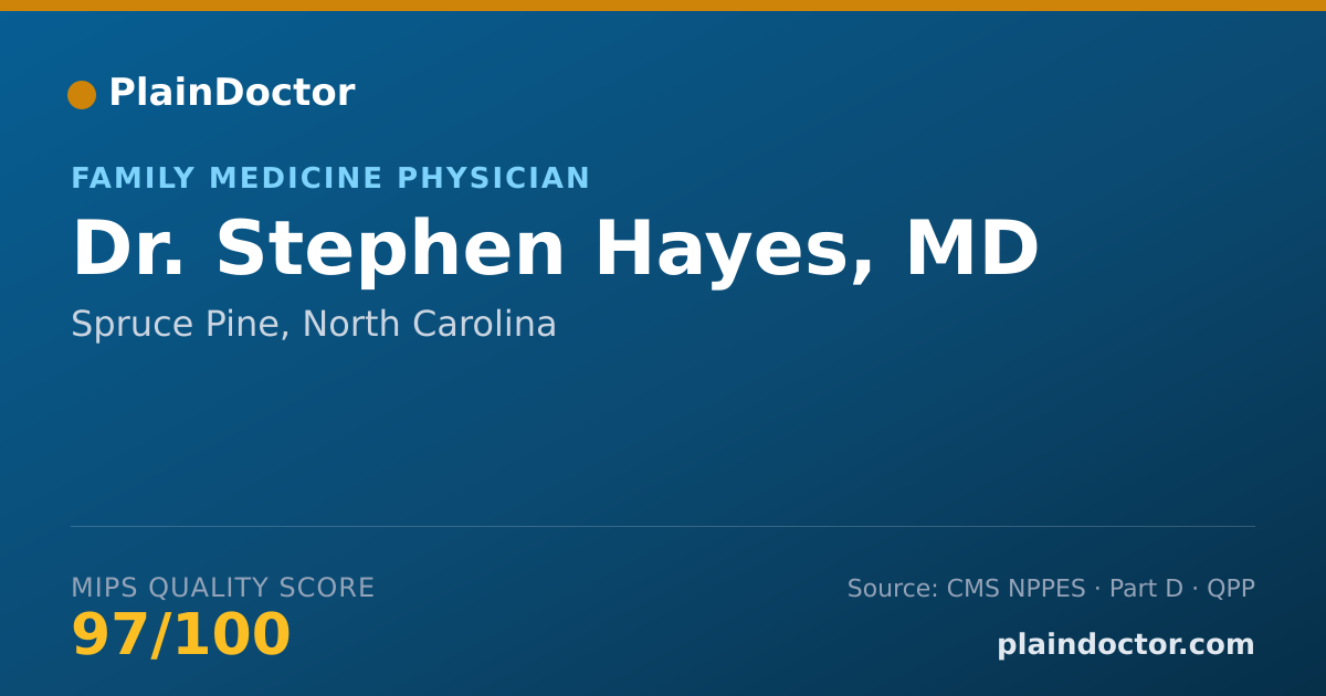 Shareable card for Stephen Hayes, MD - Family Medicine Physician, Spruce Pine, NC