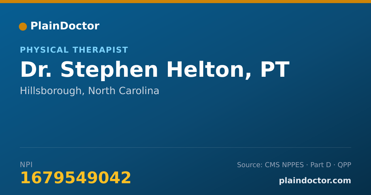 Shareable card for Stephen Helton, PT - Physical Therapist, Hillsborough, NC