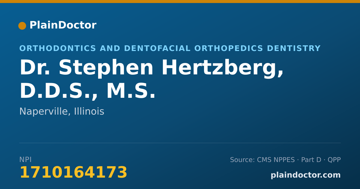 Shareable card for Stephen Hertzberg, D.D.S., M.S. - Orthodontics and Dentofacial Orthopedics Dentistry, Naperville, IL