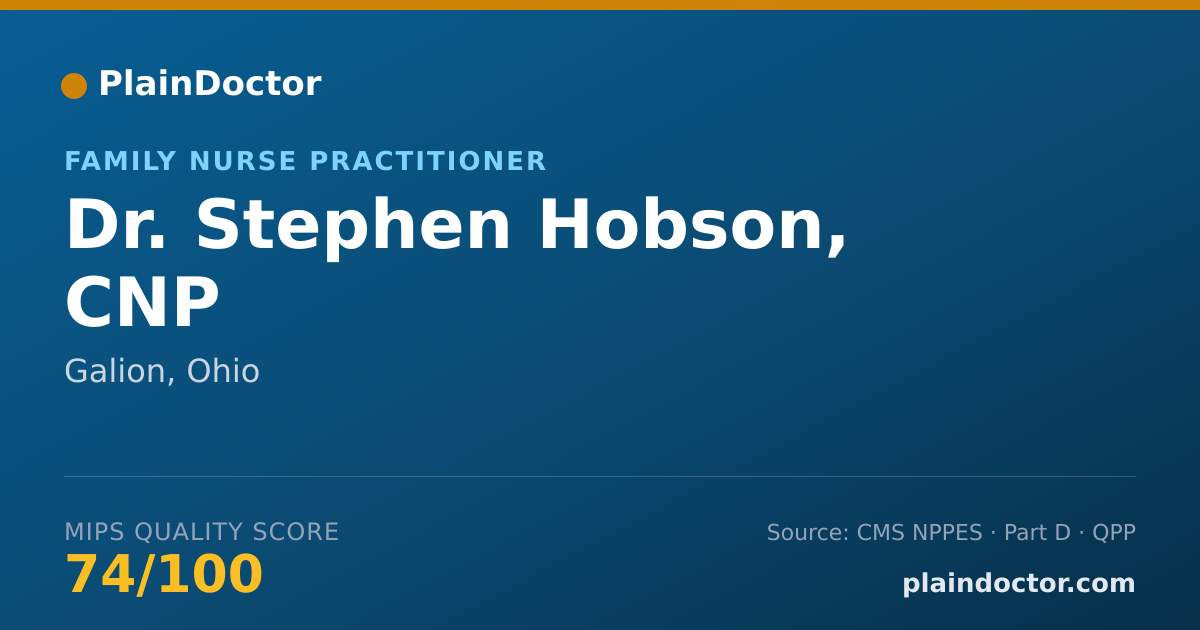 Shareable card for Stephen Hobson, CNP - Family Nurse Practitioner, Galion, OH