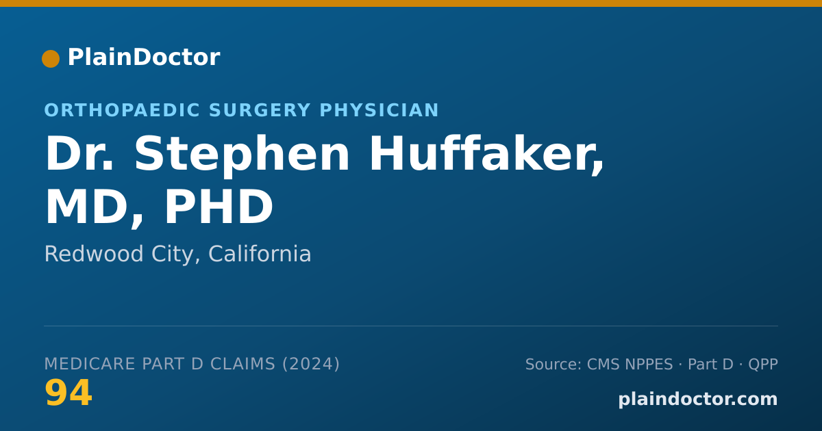 Shareable card for Stephen Huffaker, MD, PHD - Adult Reconstructive Orthopaedic Surgery Physician, Redwood City, CA