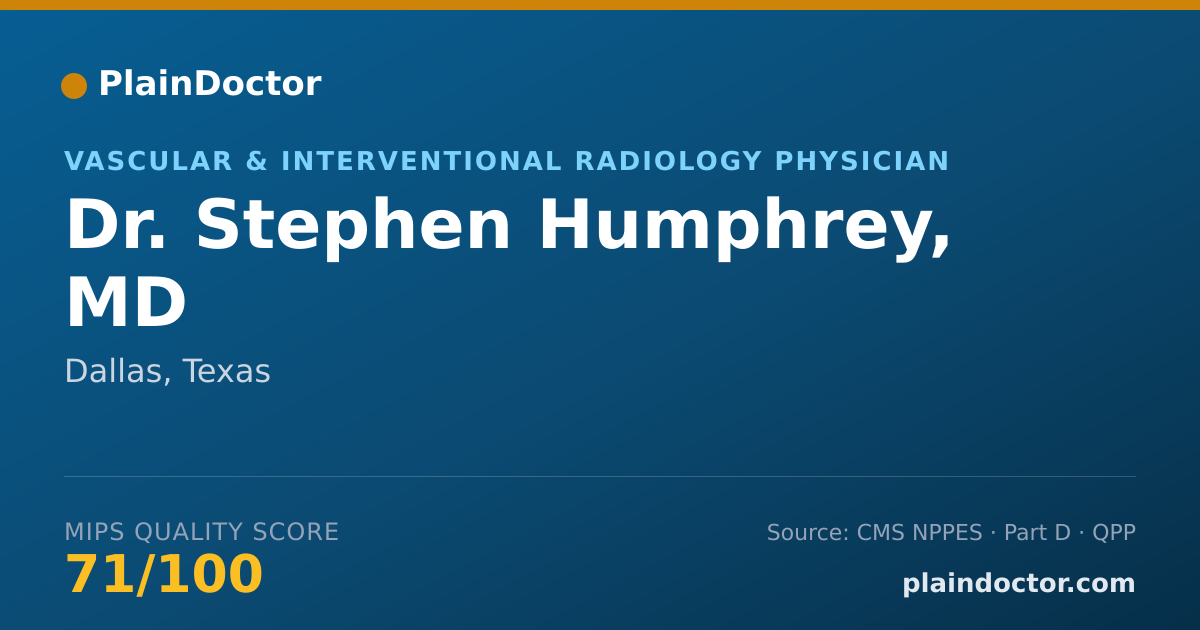 Shareable card for Stephen Humphrey, MD - Vascular & Interventional Radiology Physician, Dallas, TX