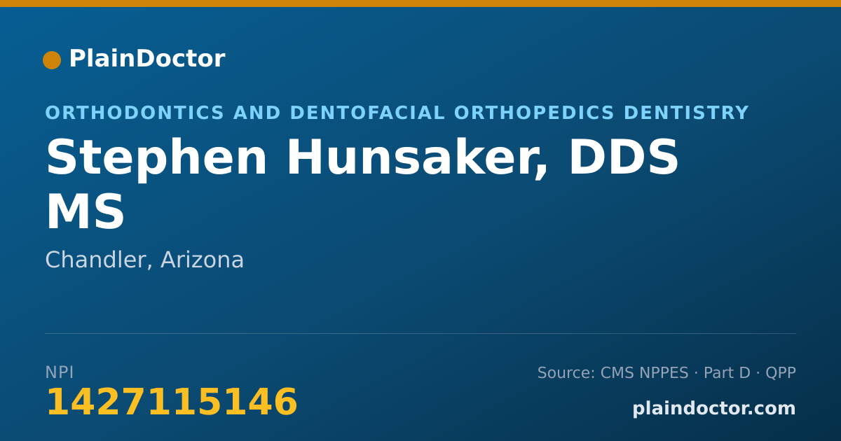 Shareable card for Stephen Hunsaker, DDS MS - Orthodontics and Dentofacial Orthopedics Dentistry, Chandler, AZ
