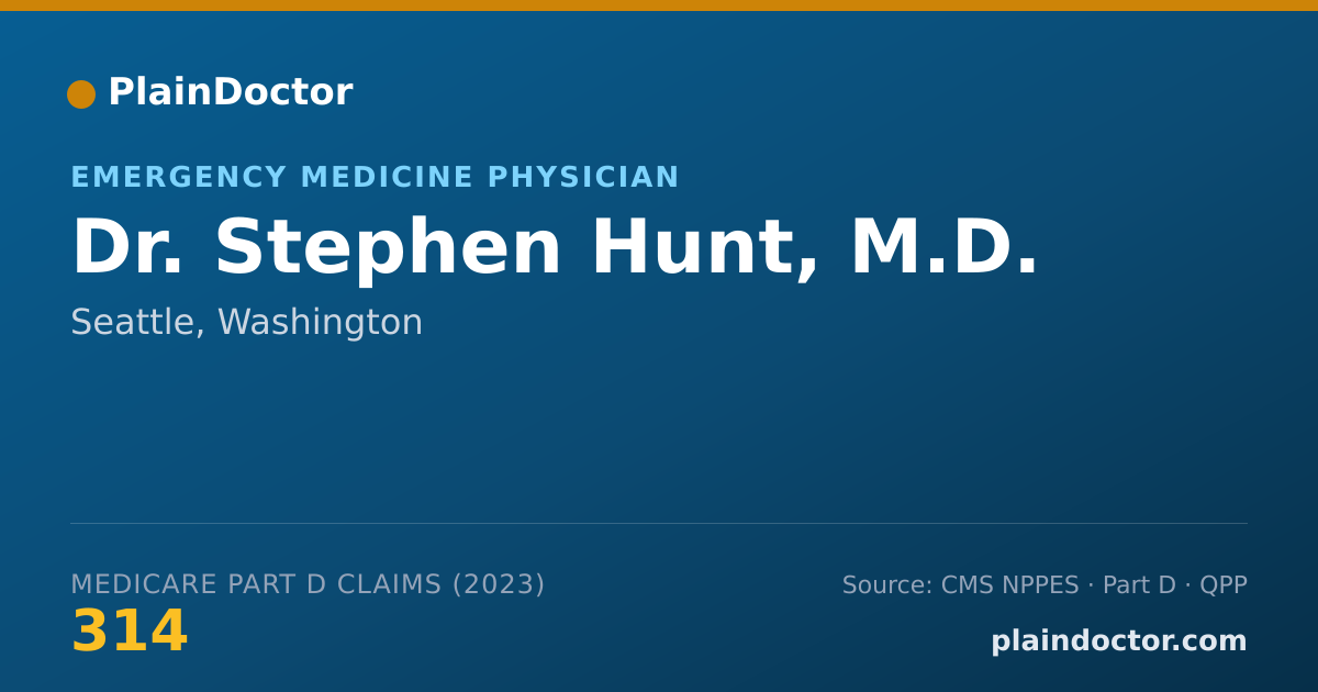 Shareable card for Stephen Hunt, M.D. - Emergency Medicine Physician, Seattle, WA