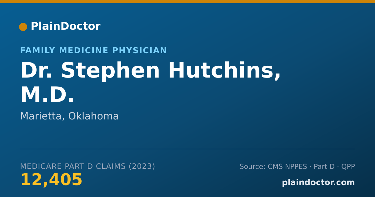 Shareable card for Stephen Hutchins, M.D. - Family Medicine Physician, Marietta, OK