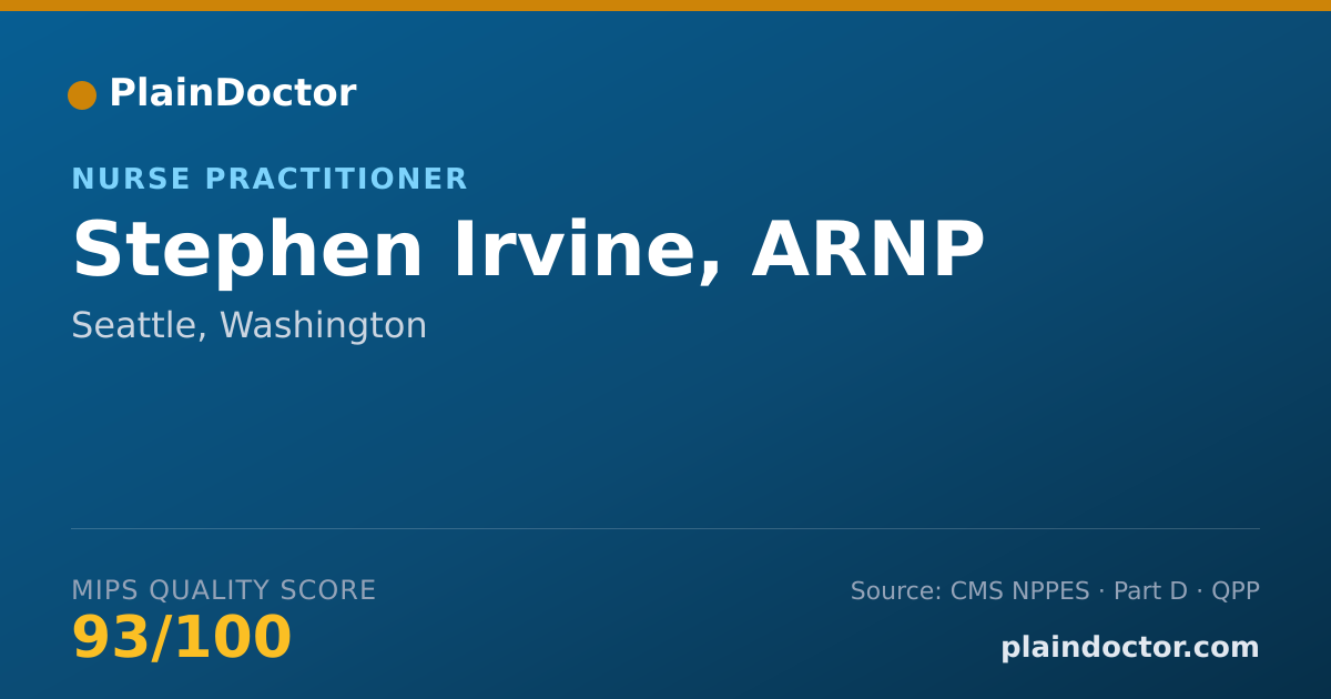 Shareable card for Stephen Irvine, ARNP - Family Nurse Practitioner, Seattle, WA