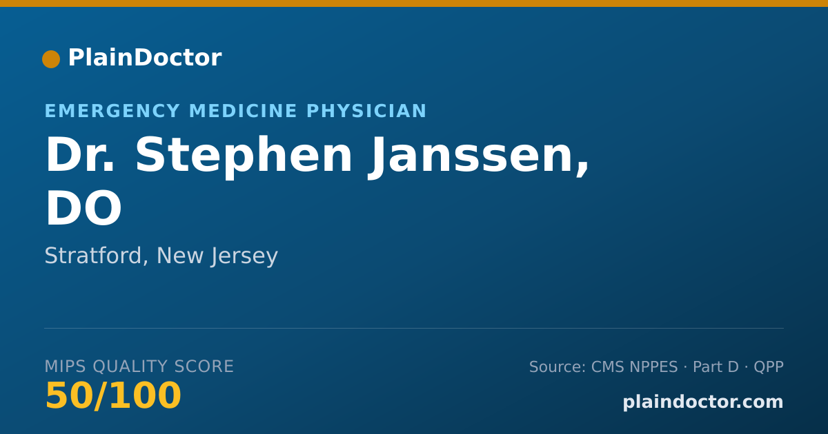 Shareable card for Stephen Janssen, DO - Emergency Medicine Physician, Stratford, NJ