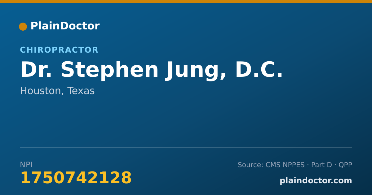 Shareable card for Stephen Jung, D.C. - Chiropractor, Houston, TX
