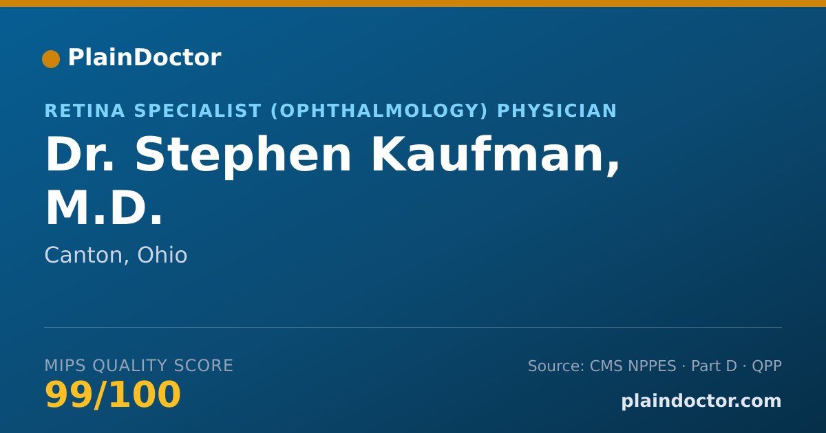 Shareable card for Stephen Kaufman, M.D. - Retina Specialist (Ophthalmology) Physician, Canton, OH