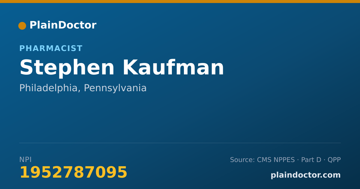 Shareable card for Stephen Kaufman - Pharmacist, Philadelphia, PA