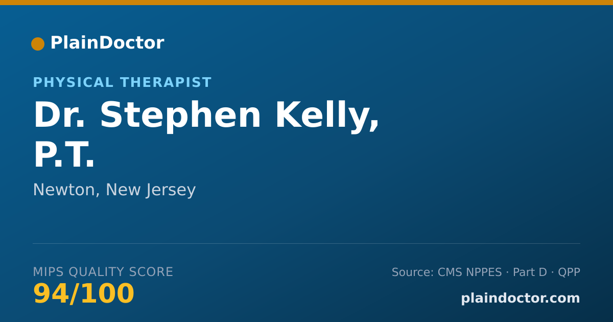 Shareable card for Stephen Kelly, P.T. - Physical Therapist, Newton, NJ