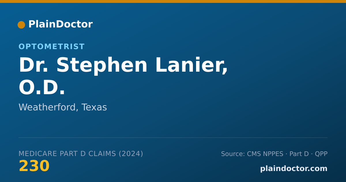 Shareable card for Stephen Lanier, O.D. - Optometrist, Weatherford, TX