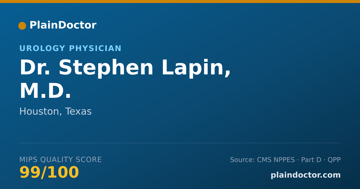 Shareable card for Stephen Lapin, M.D. - Urology Physician, Houston, TX