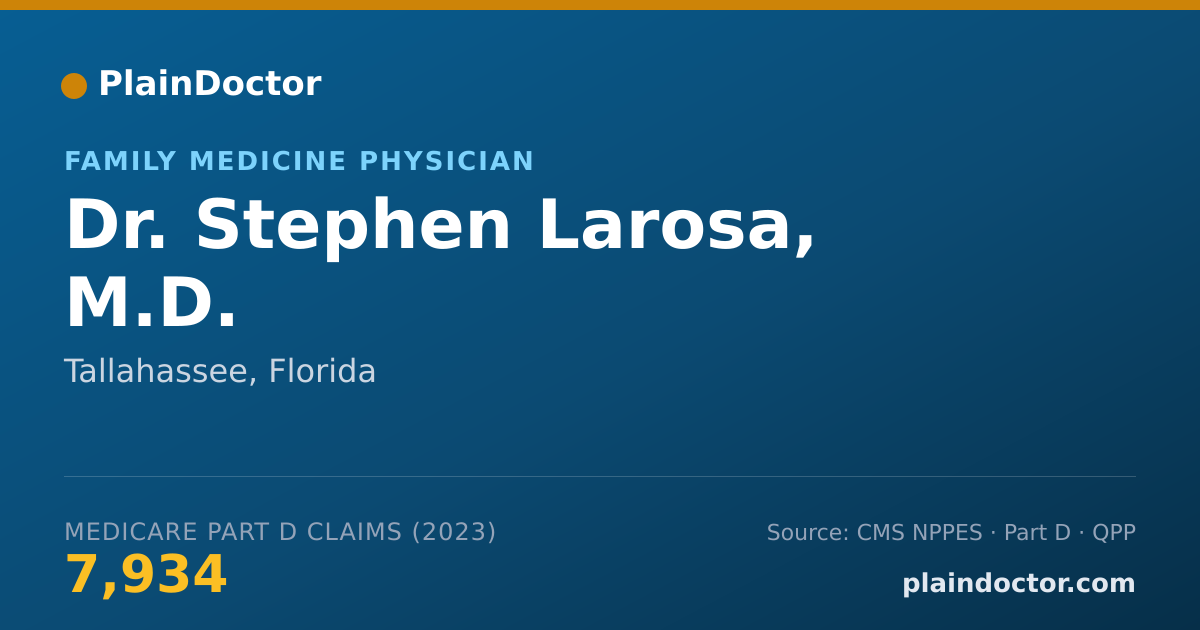Shareable card for Stephen Larosa, M.D. - Family Medicine Physician, Tallahassee, FL