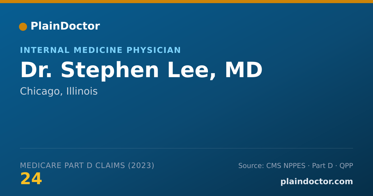 Shareable card for Stephen Lee, MD - Internal Medicine Physician, Chicago, IL