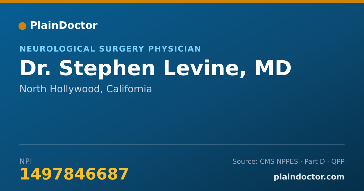 Shareable card for Stephen Levine, MD - Neurological Surgery Physician, North Hollywood, CA