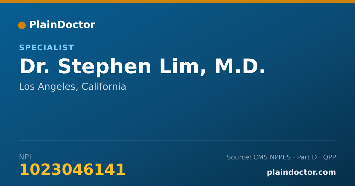 Shareable card for Stephen Lim, M.D. - Specialist, Los Angeles, CA