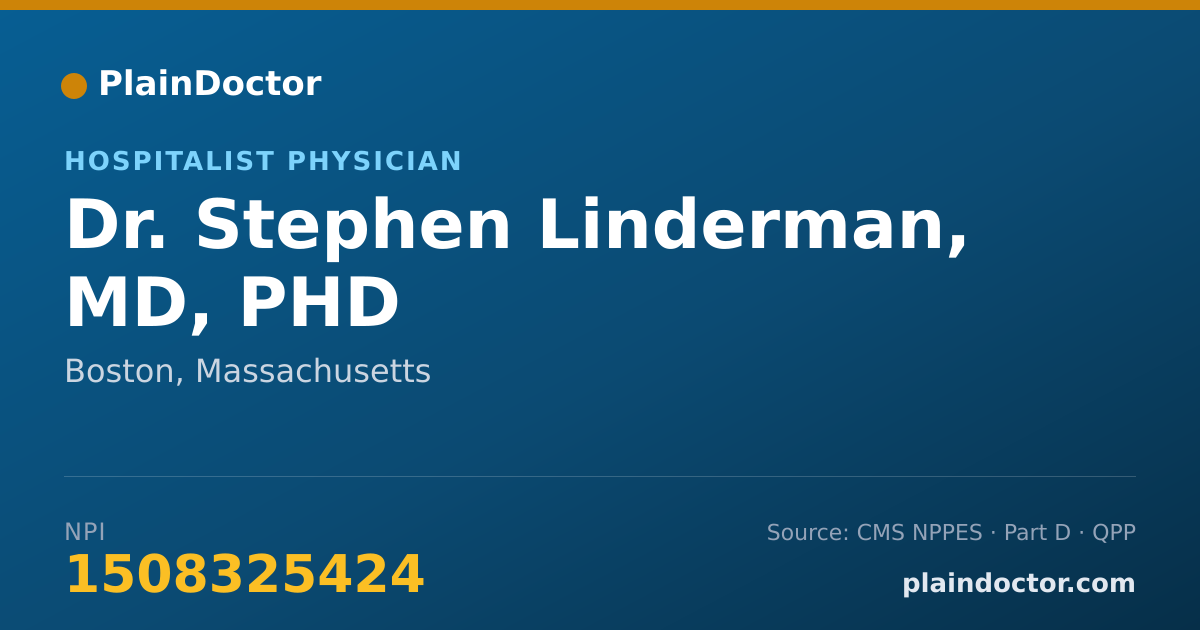 Shareable card for Stephen Linderman, MD, PHD - Hospitalist Physician, Boston, MA