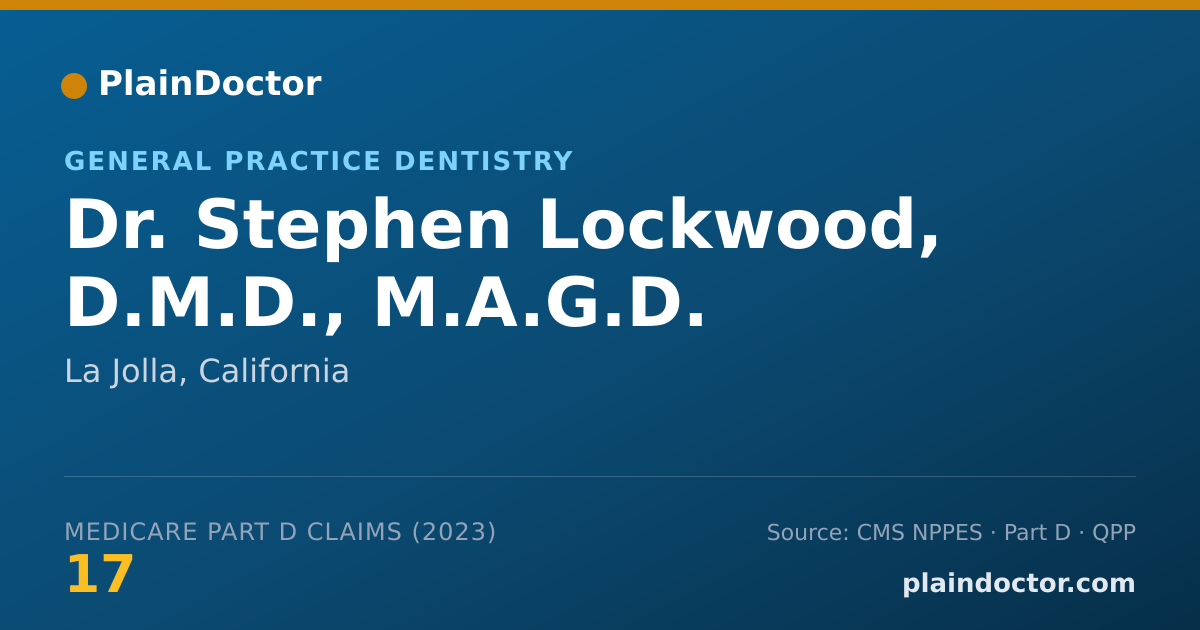 Shareable card for Stephen Lockwood, D.M.D., M.A.G.D. - General Practice Dentistry, La Jolla, CA
