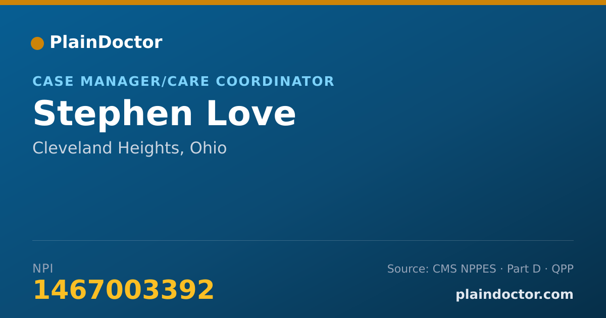 Shareable card for Stephen Love - Mental Health Counselor, Cleveland Heights, OH