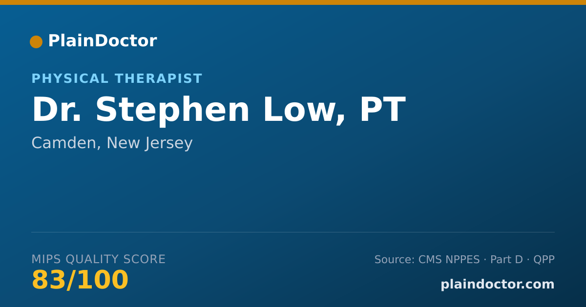 Shareable card for Stephen Low, PT - Physical Therapist, Camden, NJ