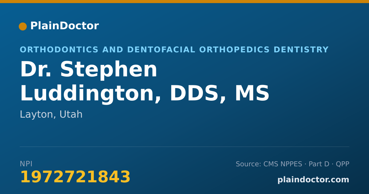 Shareable card for Stephen Luddington, DDS, MS - Orthodontics and Dentofacial Orthopedics Dentistry, Layton, UT