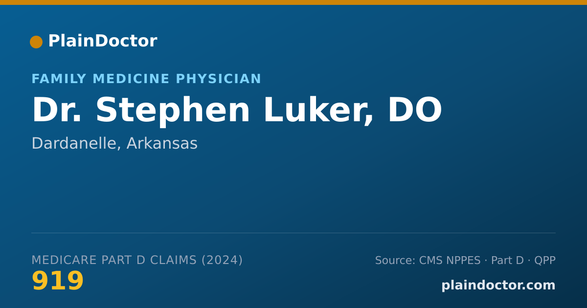 Shareable card for Stephen Luker, DO - Family Medicine Physician, Dardanelle, AR