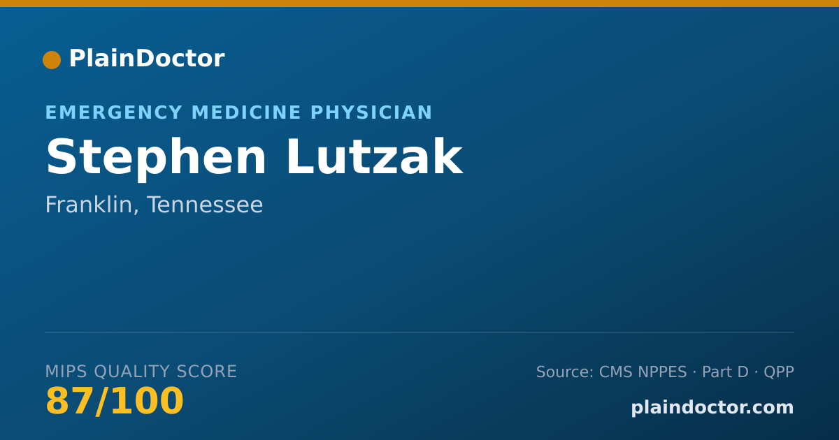 Shareable card for Stephen Lutzak - Emergency Medicine Physician, Franklin, TN