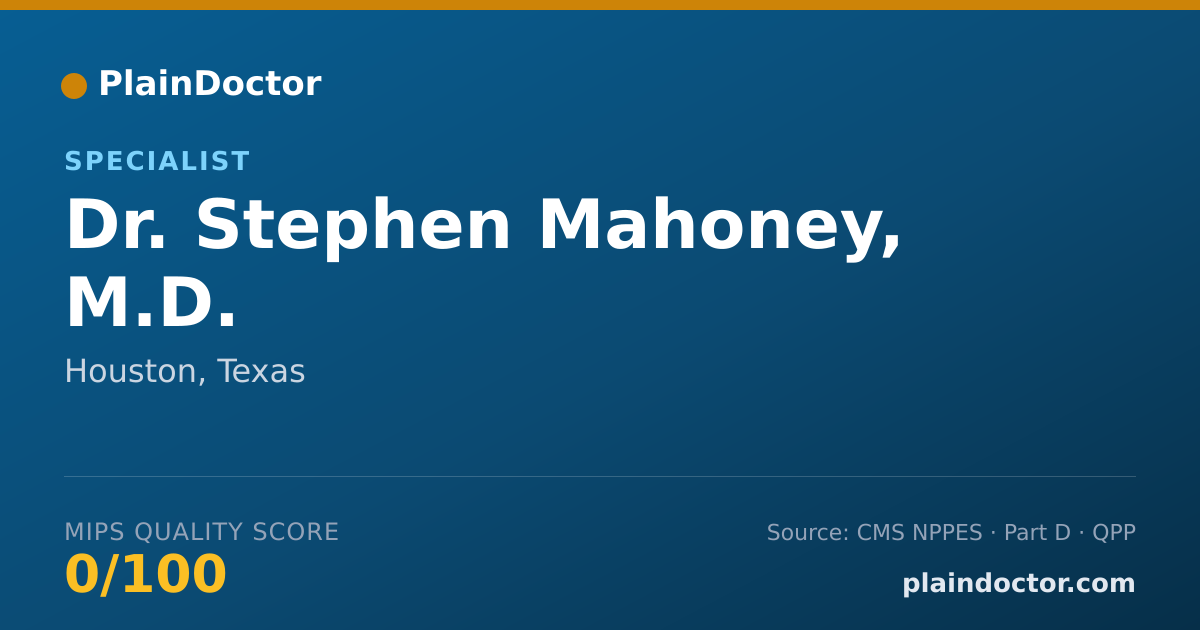 Shareable card for Stephen Mahoney, M.D. - Specialist, Houston, TX