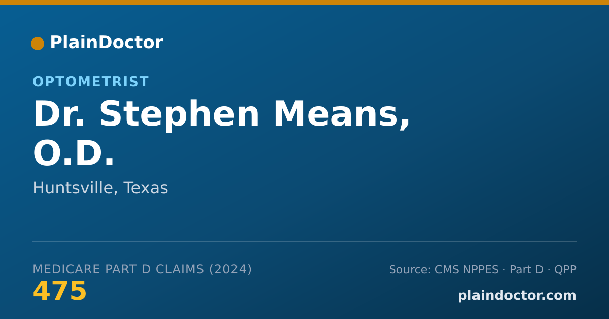 Shareable card for Stephen Means, O.D. - Optometrist, Huntsville, TX