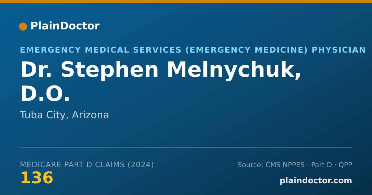 Shareable card for Stephen Melnychuk, D.O. - Emergency Medical Services (Emergency Medicine) Physician, Tuba City, AZ