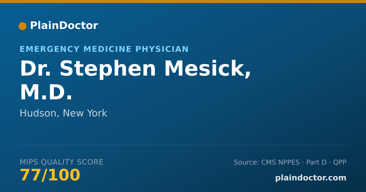 Shareable card for Stephen Mesick, M.D. - Emergency Medicine Physician, Hudson, NY