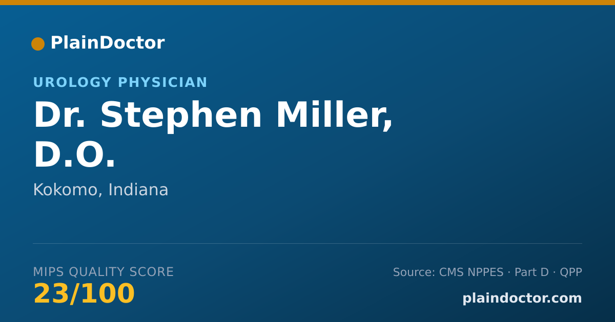 Shareable card for Stephen Miller, D.O. - Urology Physician, Kokomo, IN