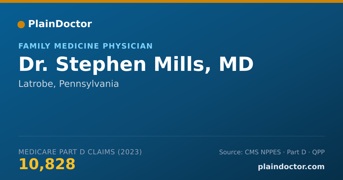 Shareable card for Stephen Mills, MD - Family Medicine Physician, Latrobe, PA