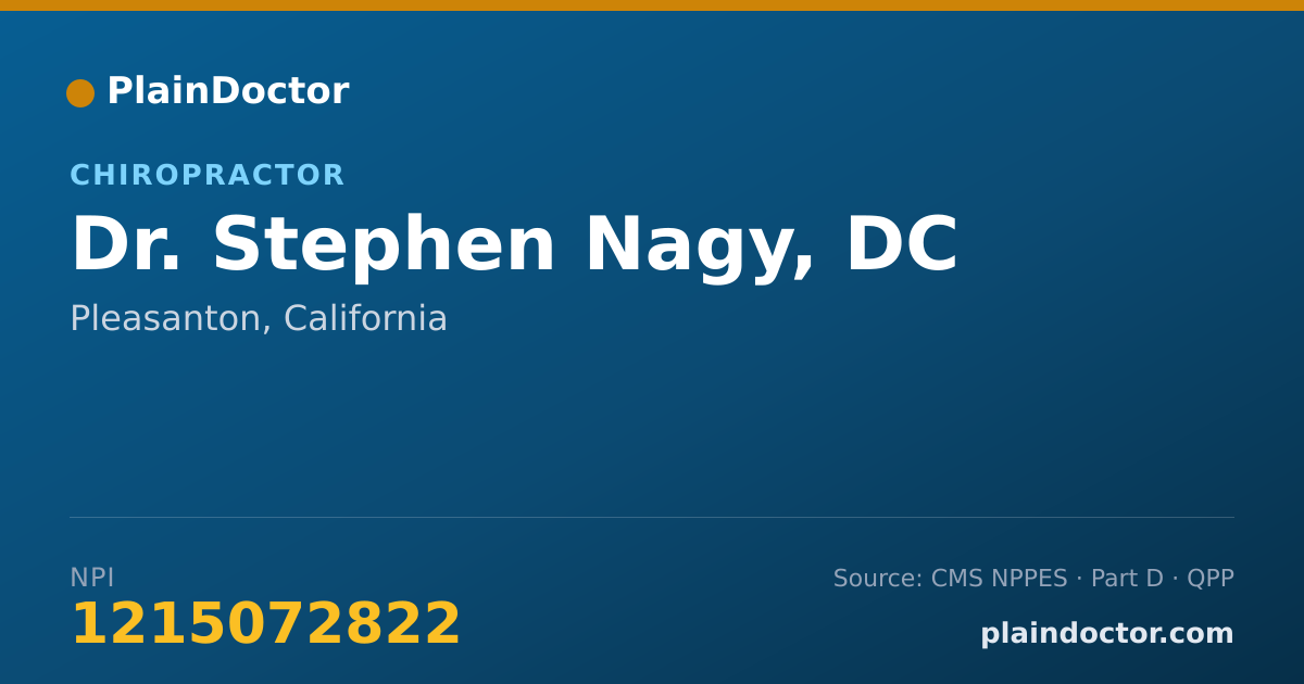 Shareable card for Stephen Nagy, DC - Chiropractor, Pleasanton, CA